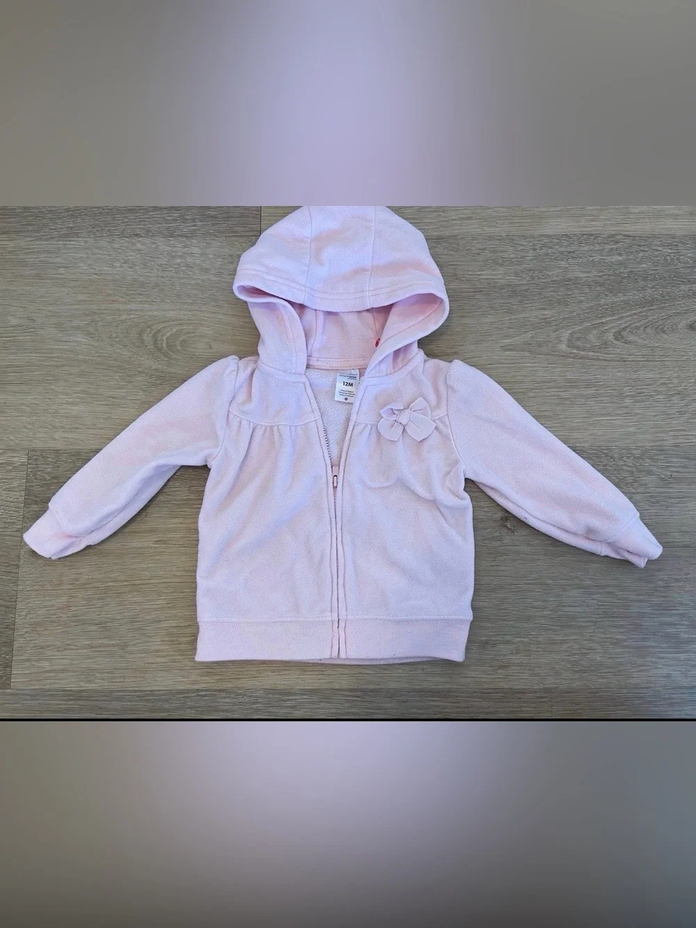 Simple Joys by Carter’s Pink Bow Zip-Up Hoodie 12M